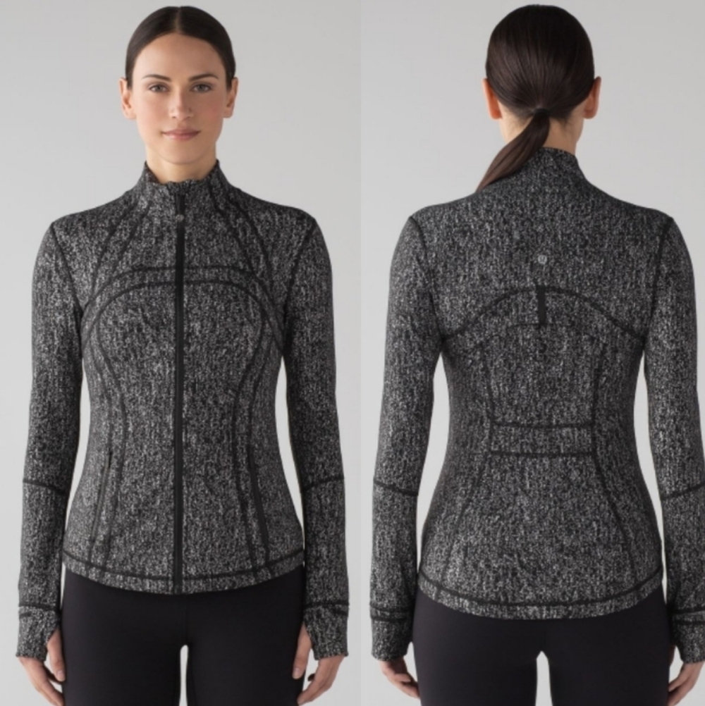 Lululemon Define Jacket Running Luon Suited Jacquard Black White